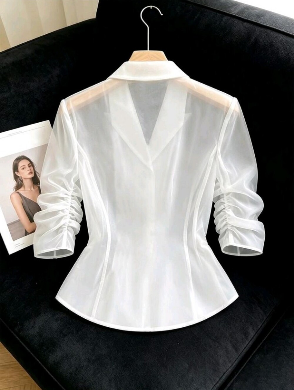 Women's Elegant Commute Solid Color Thin Jacket - Picture 3 of 6